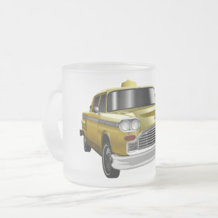 Gelb Taxi New York City im Vintage-Stil Mattglastasse
