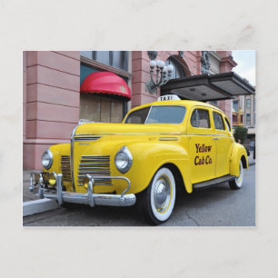 Gelb Taxi New York Vintage Postkarte