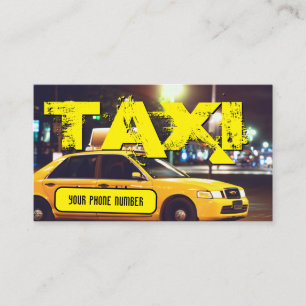 Gelb TAXI Stadtlichter Taxifahrer Taxichauffeur Au Visitenkarte