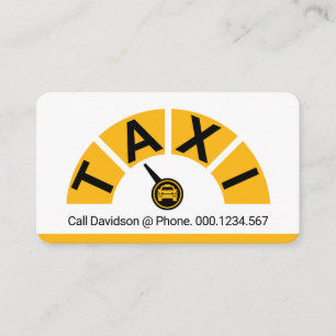 Gelb Taxi Tachometer Cab Fahren Visitenkarte