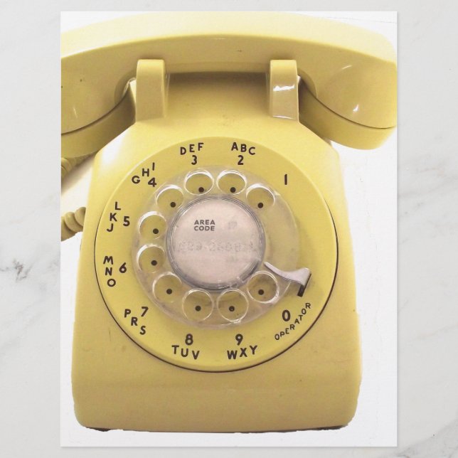 Gelb Telefon mit Wählscheibe (Vorderseite)