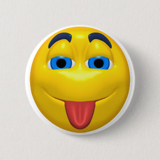 Gelb, Tounge heraus haftend Button