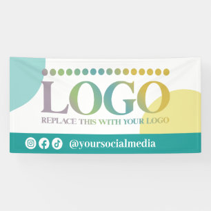 Gelb Türkis Kreise Logo Social Media Banner