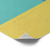 Gelb und Aqua Blau Modernes Foto Poster (Ecke)