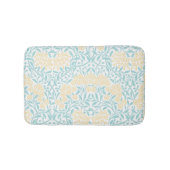 Gelb und Aqua Floral Damask Badematte (Vorderseite)