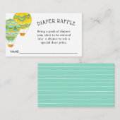 Gelb und Aqua Hot Air Ballons Windelwölfe Begleitkarte (Vorne/Hinten)