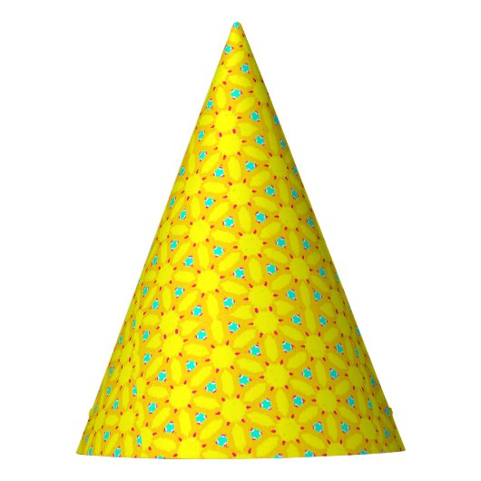 Gelb und Aquamarin Partyhütchen (Vorderseite)