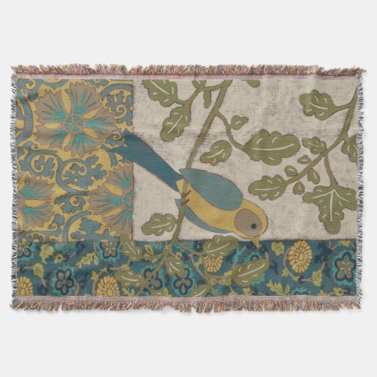 Gelb und aquamariner blauer Vogel gehockt auf Decke (Vorderseite)