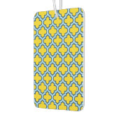 Gelb und Baby Blue Trellis, Gitter, Quatrefolie Autolufterfrischer (Links)