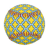 Gelb und Baby Blue Trellis, Gitter, Quatrefolie Baseball (Vorderseite)