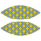 Gelb und Baby Blue Trellis, Gitter, Quatrefolie Football (Paneele)