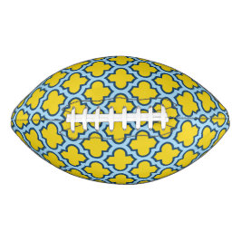 Gelb und Baby Blue Trellis, Gitter, Quatrefolie Football