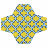 Gelb und Baby Blue Trellis, Gitter, Quatrefolie Fußball (Flach)