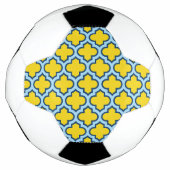 Gelb und Baby Blue Trellis, Gitter, Quatrefolie Fußball (Vorderseite)