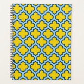 Gelb und Baby Blue Trellis, Gitter, Quatrefolie Planer (Vorderseite)