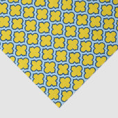 Gelb und Baby Blue Trellis, Gitter, Quatrefolie Seidenpapier (Ausschnitt)