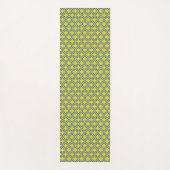 Gelb und Baby Blue Trellis, Gitter, Quatrefolie Yogamatte (Vorderseite)