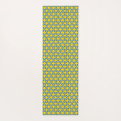 Gelb und Baby Blue Trellis, Gitter, Quatrefolie Yogamatte (Rückseite)
