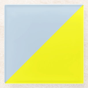 Gelb- und Beaublau, Solid-Color-Hintergrund Glasuntersetzer