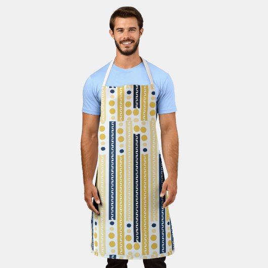 Gelb und Blau Abstrakt Schürze (Getragen)