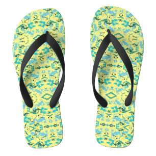 Gelb und Blau Badesandalen
