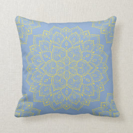 Gelb und Blau Boho Mandala Pillow Kissen