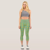 Gelb und Blau Capri Leggings (Vorderseite)