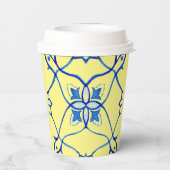 Gelb und Blau des Mittelmeers Pappbecher (Rückseite)