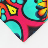 Gelb und blau Gemustert Fleece Blankon (Ecke)