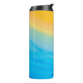 Gelb und blau gestrichen Abstrakt Thermosbecher (Nach links gedreht)