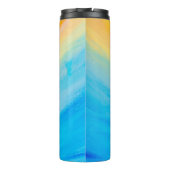 Gelb und blau gestrichen Abstrakt Thermosbecher (Rückseite)