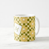 Gelb und blau kontrolliertes Blumendesign Kaffeetasse (VorderseiteRechts)