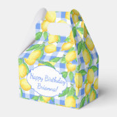 Gelb und Blau Lemon Gingham Custom Geschenkschachtel (Vorderseite)