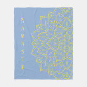 Gelb und blau Mandala Fleece Blanket (Vorderseite)