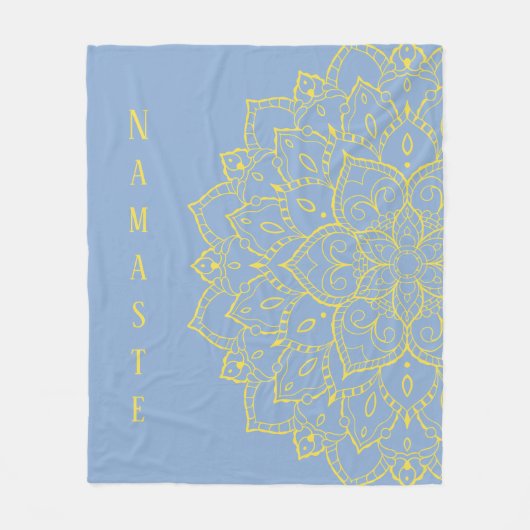 Gelb und blau Mandala Fleece Blanket (Vorderseite)