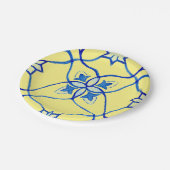 Gelb und Blau mediterrane Runde Pappteller (Schrägansicht)