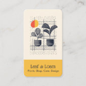 Gelb und Blau Moderne Abstrakte Pflanze Visitenkarte (Vorderseite)