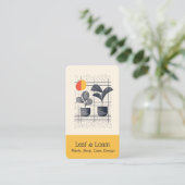 Gelb und Blau Moderne Abstrakte Pflanze Visitenkarte (Stehend Vorderseite)