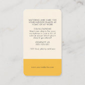 Gelb und Blau Moderne Abstrakte Pflanze Visitenkarte (Rückseite)