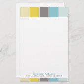 Gelb und blau Moderne Farbblöcke Briefpapier (Vorne/Hinten)