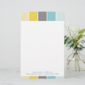 Gelb und blau Moderne Farbblöcke Briefpapier (Stehend Vorderseite)