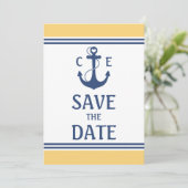 Gelb und blau Save the Date (Stehend Vorderseite)