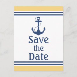 Gelb und blau Save the Date Ankündigungspostkarte