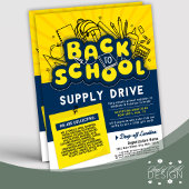 Gelb und blau Spaß zurück zum Schulangebot Flyer