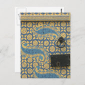 Gelb und Blau Tallinn, Estland Holztüre Postkarte (Vorne/Hinten)