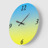 Gelb und blau zwei Tone Große Wanduhr (Winkel)