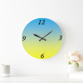 Gelb und blau zwei Tone Große Wanduhr (Zuhause)