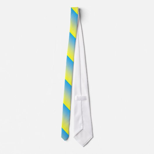 Gelb und blau zwei Tone Necktie Krawatte (Rückseite)