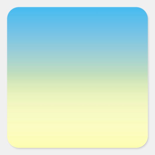 Gelb und blau zwei Tone Quadratischer Aufkleber (Vorderseite)