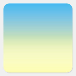 Gelb und blau zwei Tone Quadratischer Aufkleber